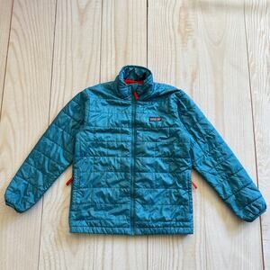 Patagonia Boys Nano Puff Primaloft Jacket Size M 10 Brick Quilted Blue